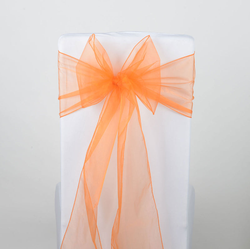 Orange Organza Chair Sash 10 Pieces – Your Wedding Linen
